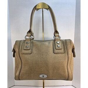 Vintage Fossil Marlow Cow Hide‎ Leather with Sneak Emobssed Satchel